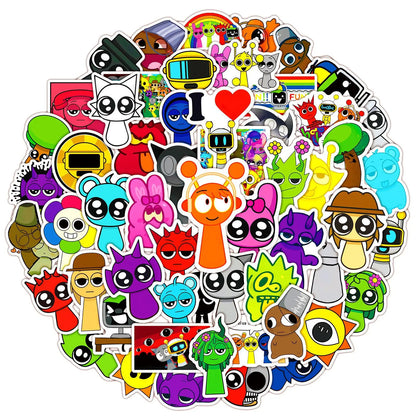 60Pcs Waterproof Stickers Pack for Laptop, Phone, Luggage & Skateboard