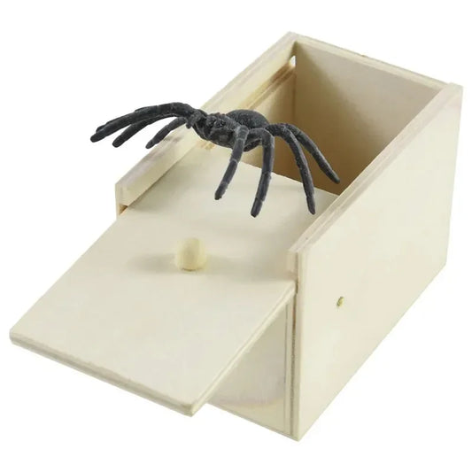 Spider Prank Toy with Wooden Box for Halloween Parties
