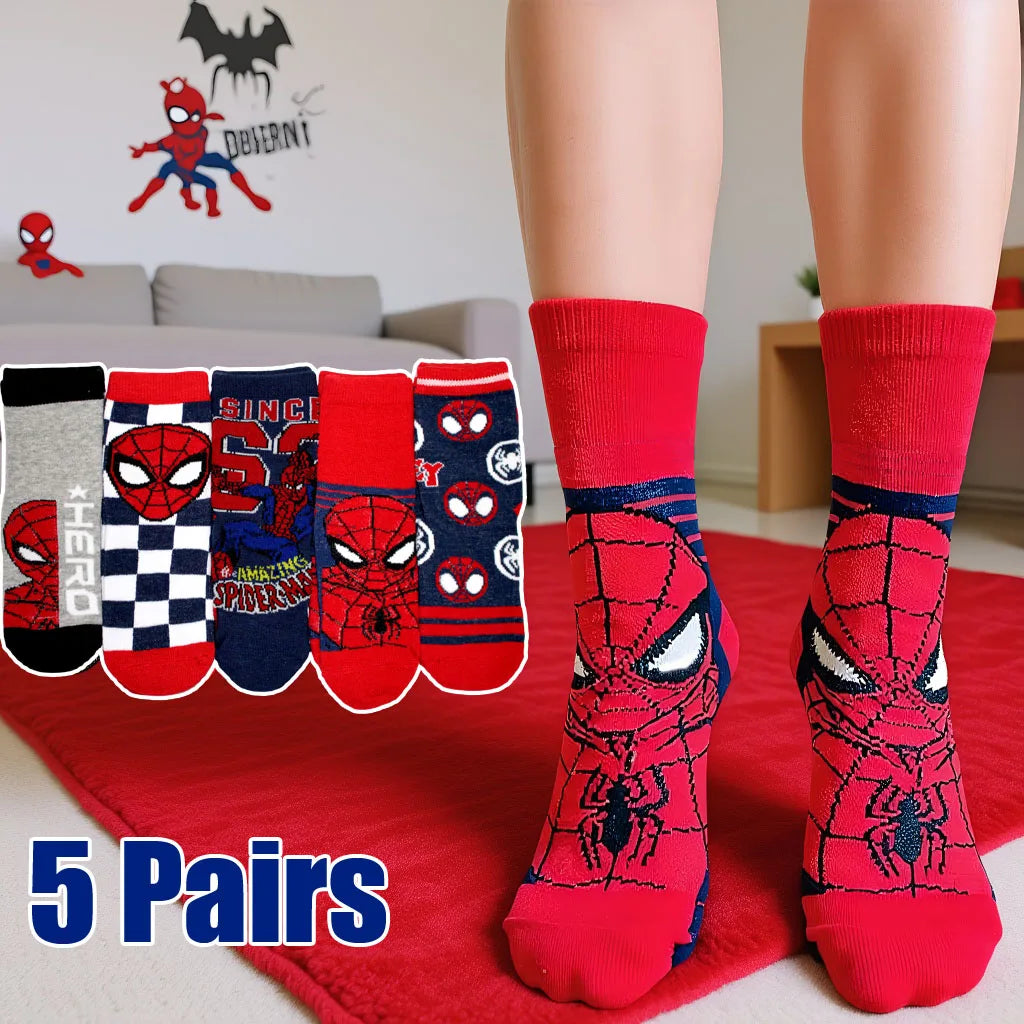 Kids Crew Socks 5 Pairs, Soft Casual Socks for Boys Ages 2-9