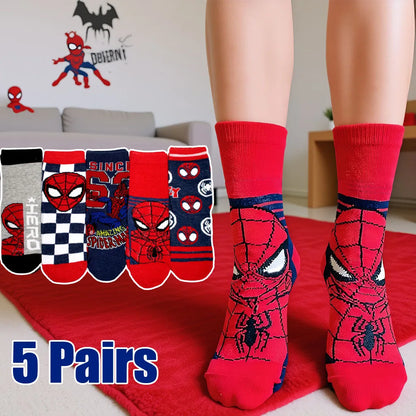 Kids Crew Socks 5 Pairs, Soft Casual Socks for Boys Ages 2-9
