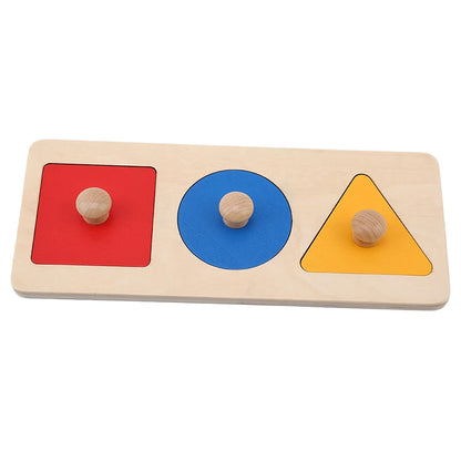 Wooden Shape Sorting Puzzle – Geometric Montessori Learning Toy