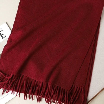 Women's Winter Scarf Warm Long Pashmina Shawl with Tassels