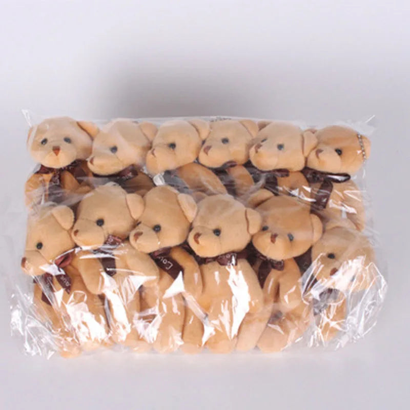 Mini Teddy Bear Keychain, Soft Plush Bag Charm, 12-Piece Set