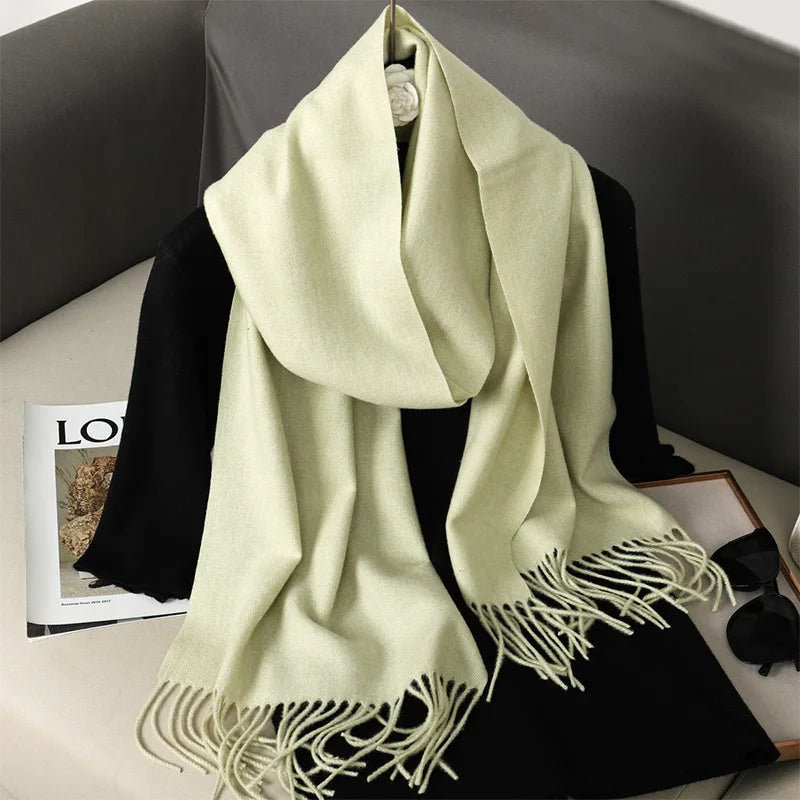 Women's Winter Scarf Warm Long Pashmina Shawl with Tassels