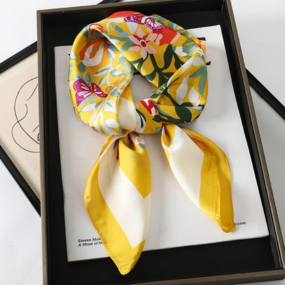 Women's Square Scarf 70x70cm Satin Print Wrap