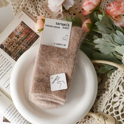 Women's Winter Socks – Thick Warm Mid-Calf Cashmere Blend Socks