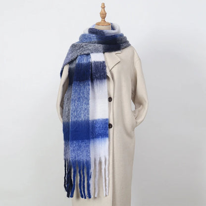 Pashmina Scarf for Women, Warm Plaid Winter Shawl Wrap