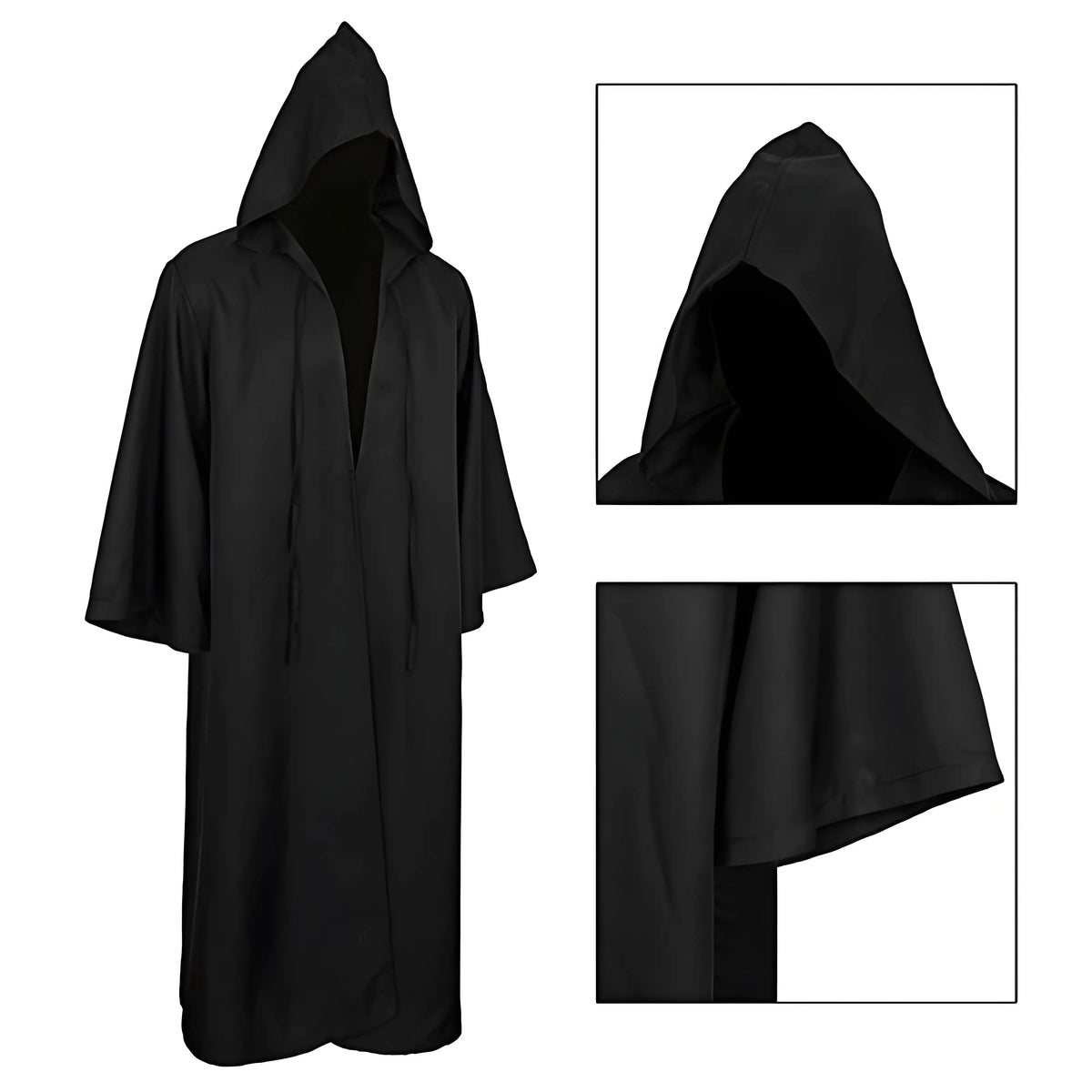 Halloween Witch Cloak Hooded Black Cape for Cosplay & Parties