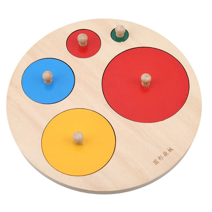 Wooden Shape Sorting Puzzle – Geometric Montessori Learning Toy
