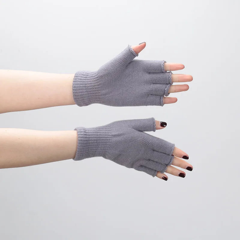 Fingerless Gloves Short Knit Wrist Warm Winter Gloves