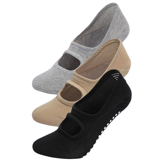Women’s Pilates Grip Socks – Cotton Non-Slip Yoga & Dance Socks