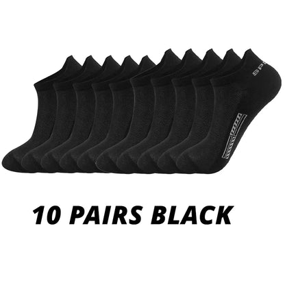 Men's Ankle Socks Breathable Mesh Summer Sports Socks 5-Pair