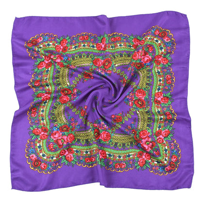 Women's Square Scarf, 70×70cm Printed Head Scarf and Bandana