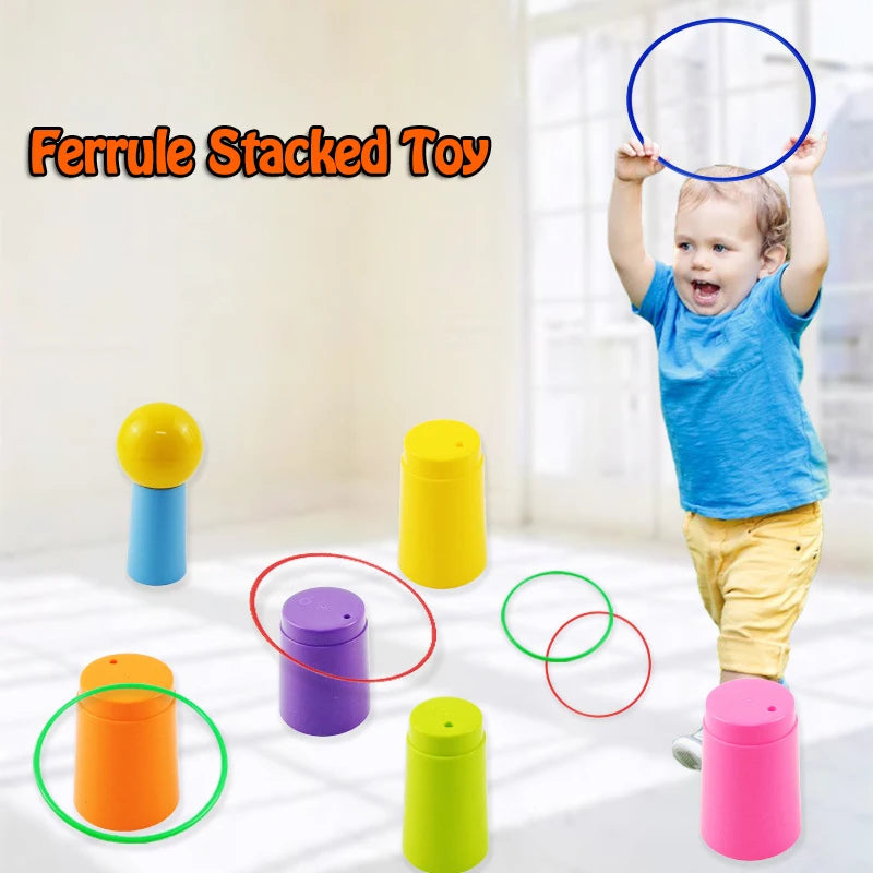 Ring Toss Game for Kids, 2-in-1 Stacking Cups Toy
