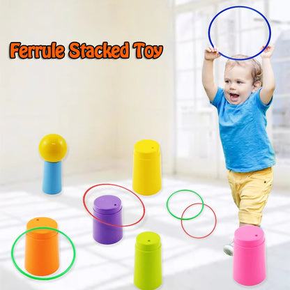 Ring Toss Game for Kids, 2-in-1 Stacking Cups Toy