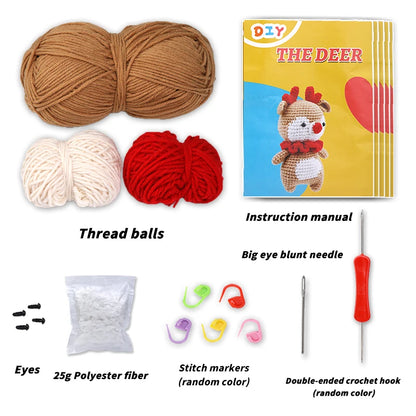 Crochet Kit for Beginners Animal DIY Craft Set with Yarn and Hooks