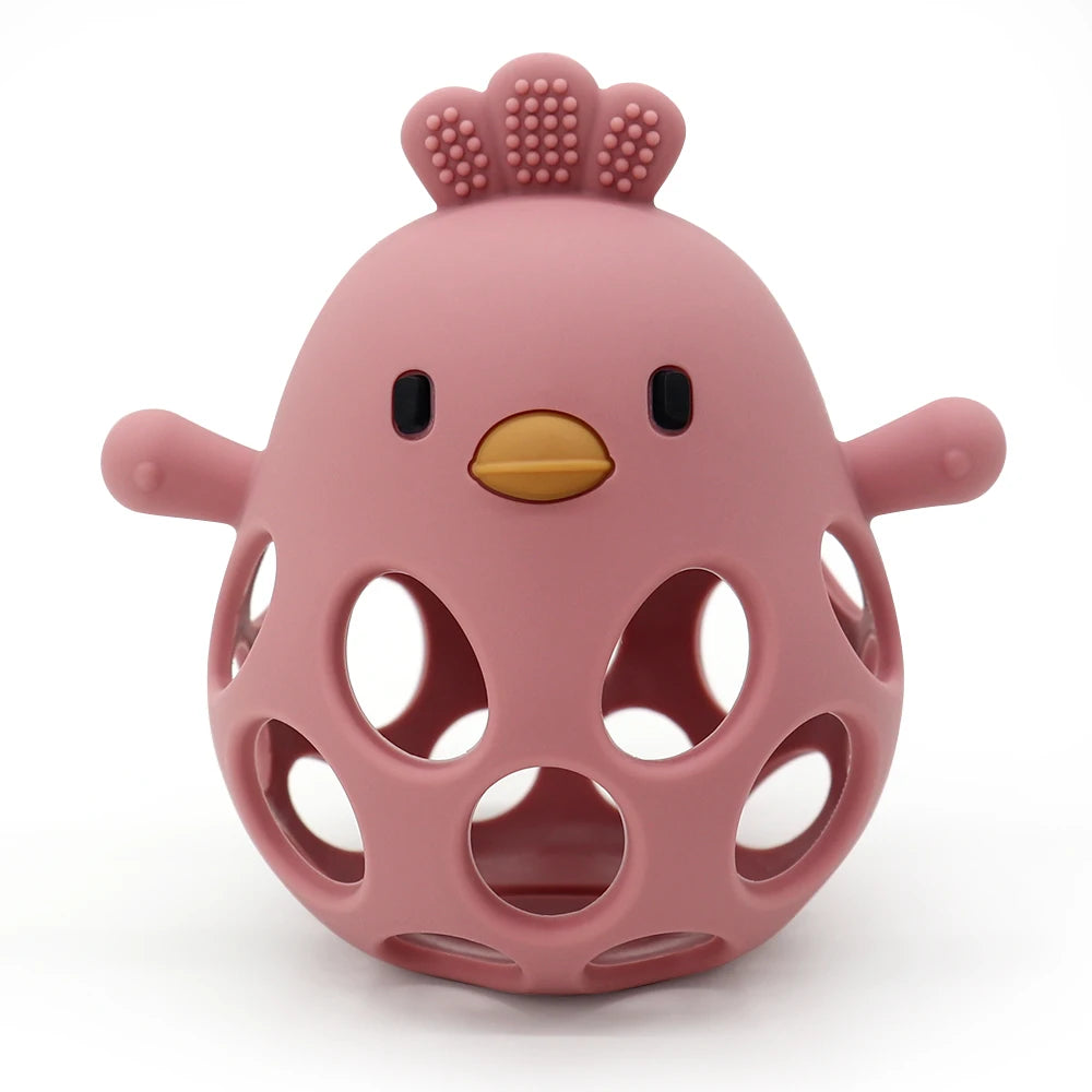Baby Silicone Teether Chick Shape Chewing Toy for Infants