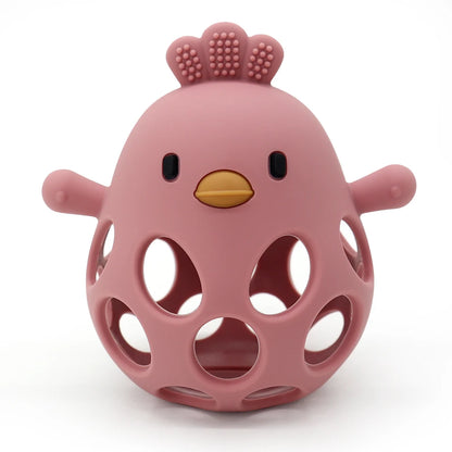 Baby Silicone Teether Chick Shape Chewing Toy for Infants