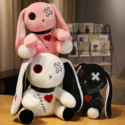 Goth Bunny Plush Toy, 23cm Spooky Rabbit Stuffed Animal