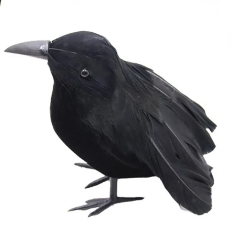 Halloween Crow Decoration 6PCS Artificial Feather Horror Party Props