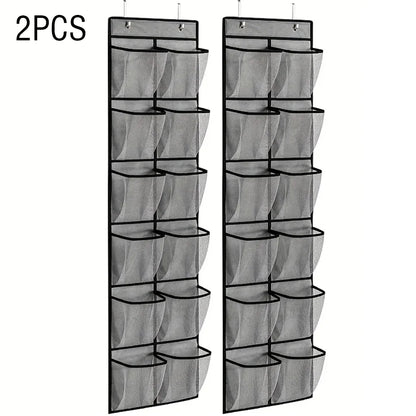 Over the Door Shoe Organizer with 12 Mesh Pockets and Hooks