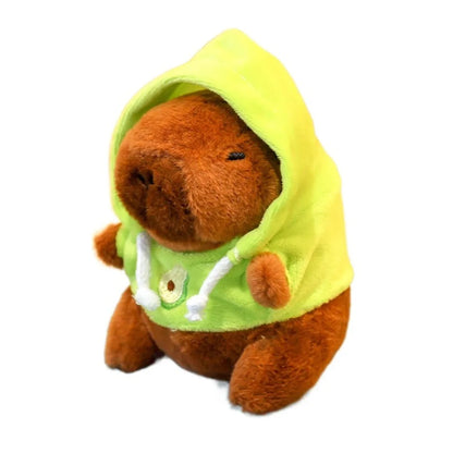 Capybara Plush Toy with Hoodie Wings – Mini Stuffed Animal Keychain