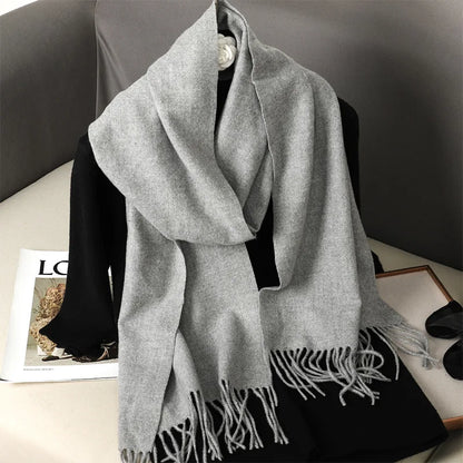 Women's Winter Scarf Warm Long Pashmina Shawl with Tassels