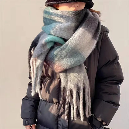 Pashmina Scarf for Women, Warm Plaid Winter Shawl Wrap