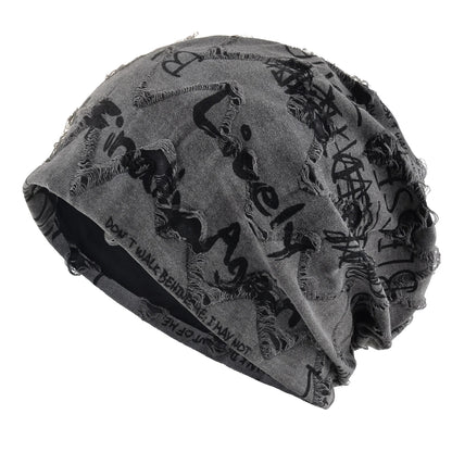 Knit Beanie Unisex Letter Print Warm Winter Hat