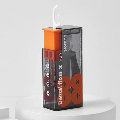 Portable Floss Dispenser with 10 Floss Picks Reusable Travel Case