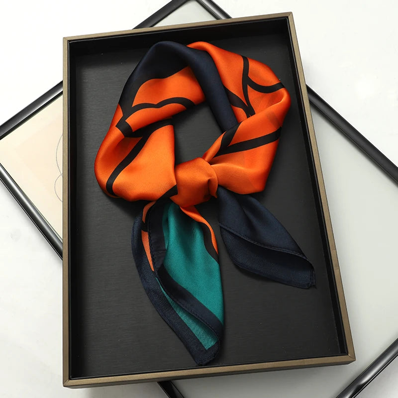 Women's Square Scarf 70x70cm Satin Print Wrap