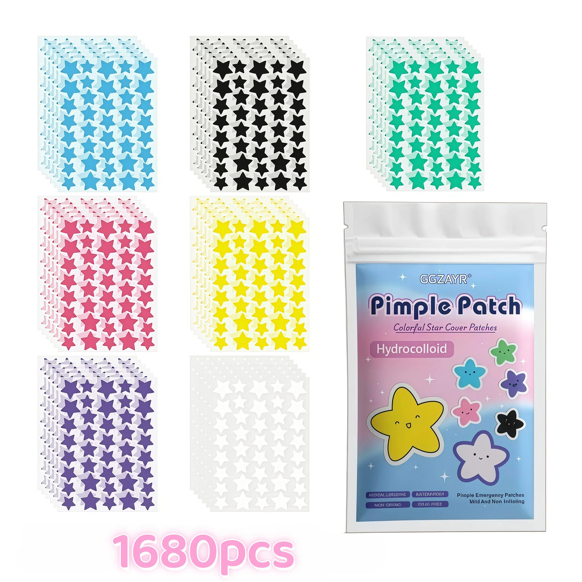 Hydrocolloid Acne Patch Star-Shaped Invisible Pimple Dots