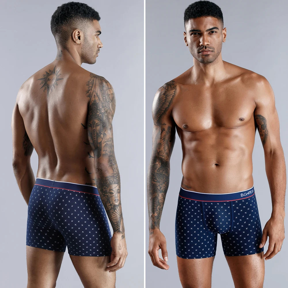 Men's Cotton Boxer Shorts Stretch Underwear Printed Design