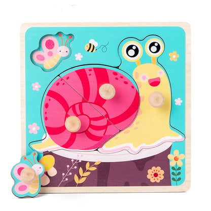 Wooden Montessori Puzzle for Toddlers – Educational Shape Matching Toy