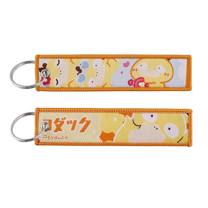 Embroidered Keychain Double-Sided Key Fob for Car & Motorcycle