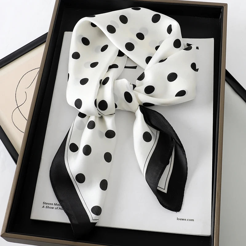 Women’s Square Scarf 70x70cm – Silk Feel Printed Hair Wrap
