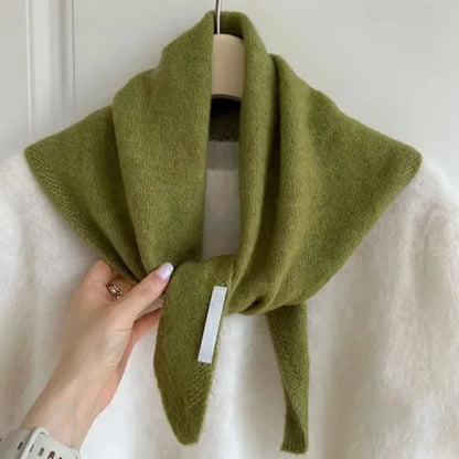 Women's Knitted Scarf Triangular Wool Blend Warm Headscarf