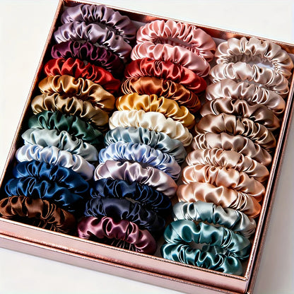 19pcs Scrunchies for Women Thin Hair Ties Multi Color Set