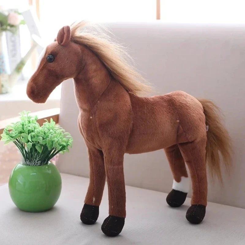 Horse Plush Toy, 28cm Soft Stuffed Animal for Kids and Teens