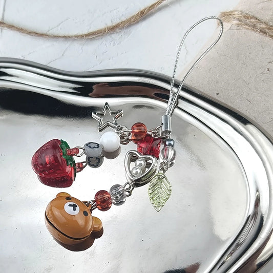 Cute Keychain Phone Charm, Beaded Animal Keychain for Bags & Phones