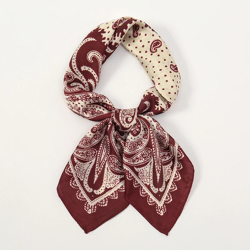 Women's Square Scarf 70x70cm Satin Print Wrap