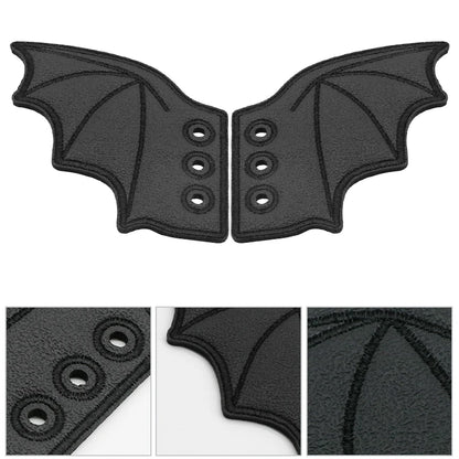 Bat Shoe Charms Embroidered Wings for Sneakers & Halloween