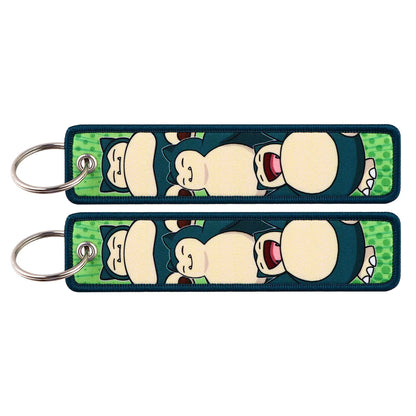 Embroidered Keychain Double-Sided Key Fob for Car & Motorcycle