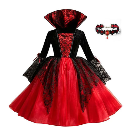 Girls Halloween Costume, Gothic Witch Tutu Dress with Lace