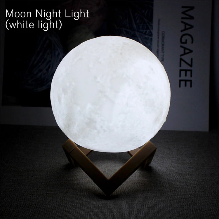 Moon Lamp LED Night Light with Stand for Bedroom Decor
