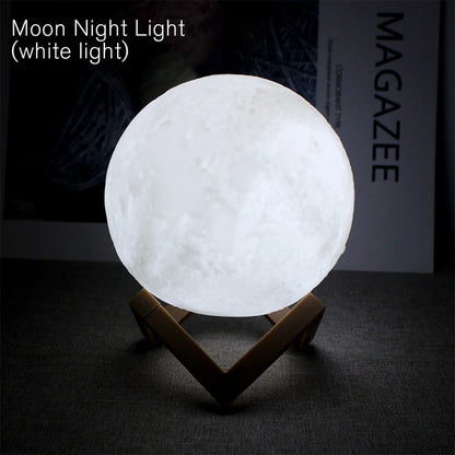 Moon Lamp LED Night Light with Stand for Bedroom Decor
