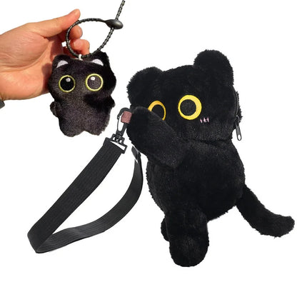 Cat Backpack Plush Shoulder Bag 35cm Soft Crossbody Bag