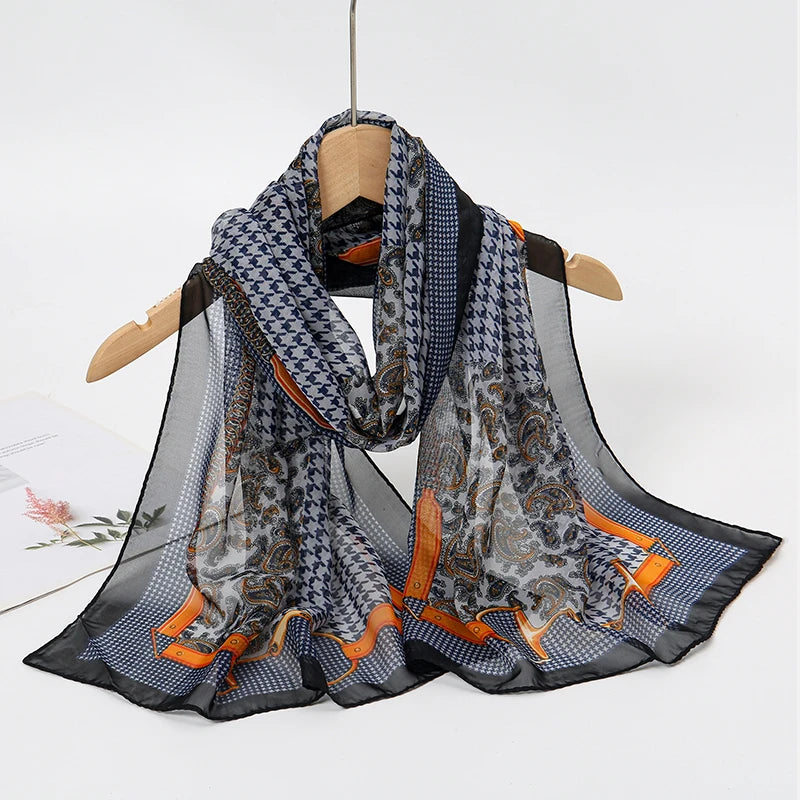 Chiffon Scarf for Women, 50×160cm Lightweight Summer Shawl