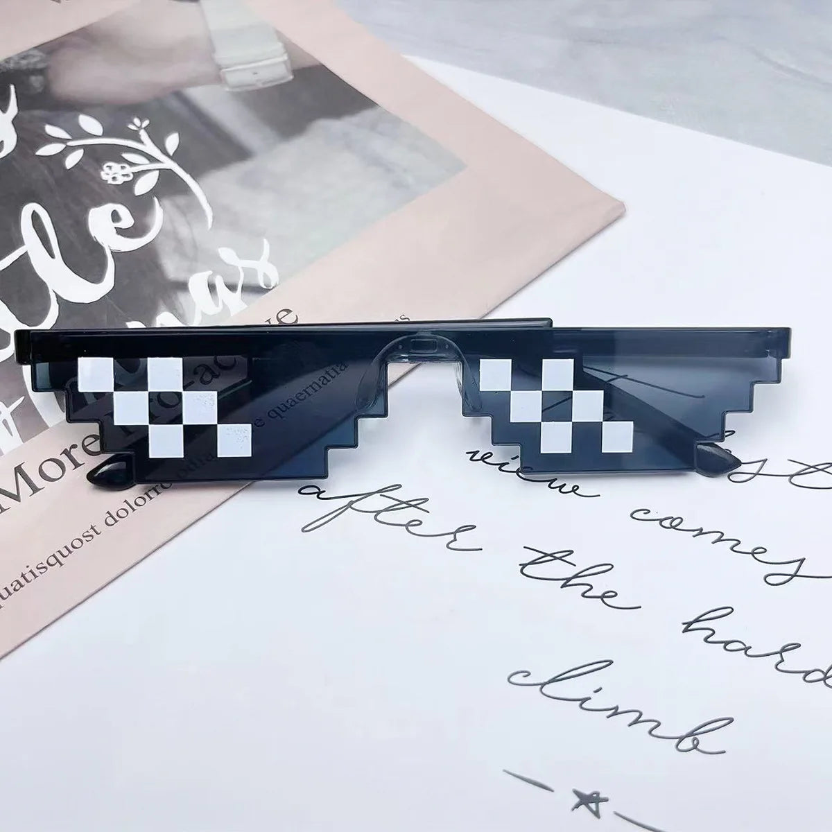 Pixelated Sunglasses Funny Novelty Party Glasses for Men and Women