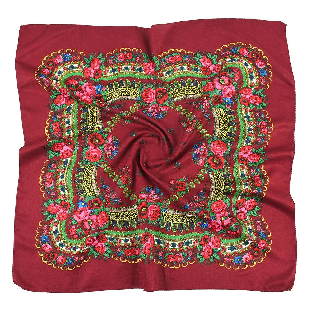 Women's Square Scarf, 70×70cm Printed Head Scarf and Bandana